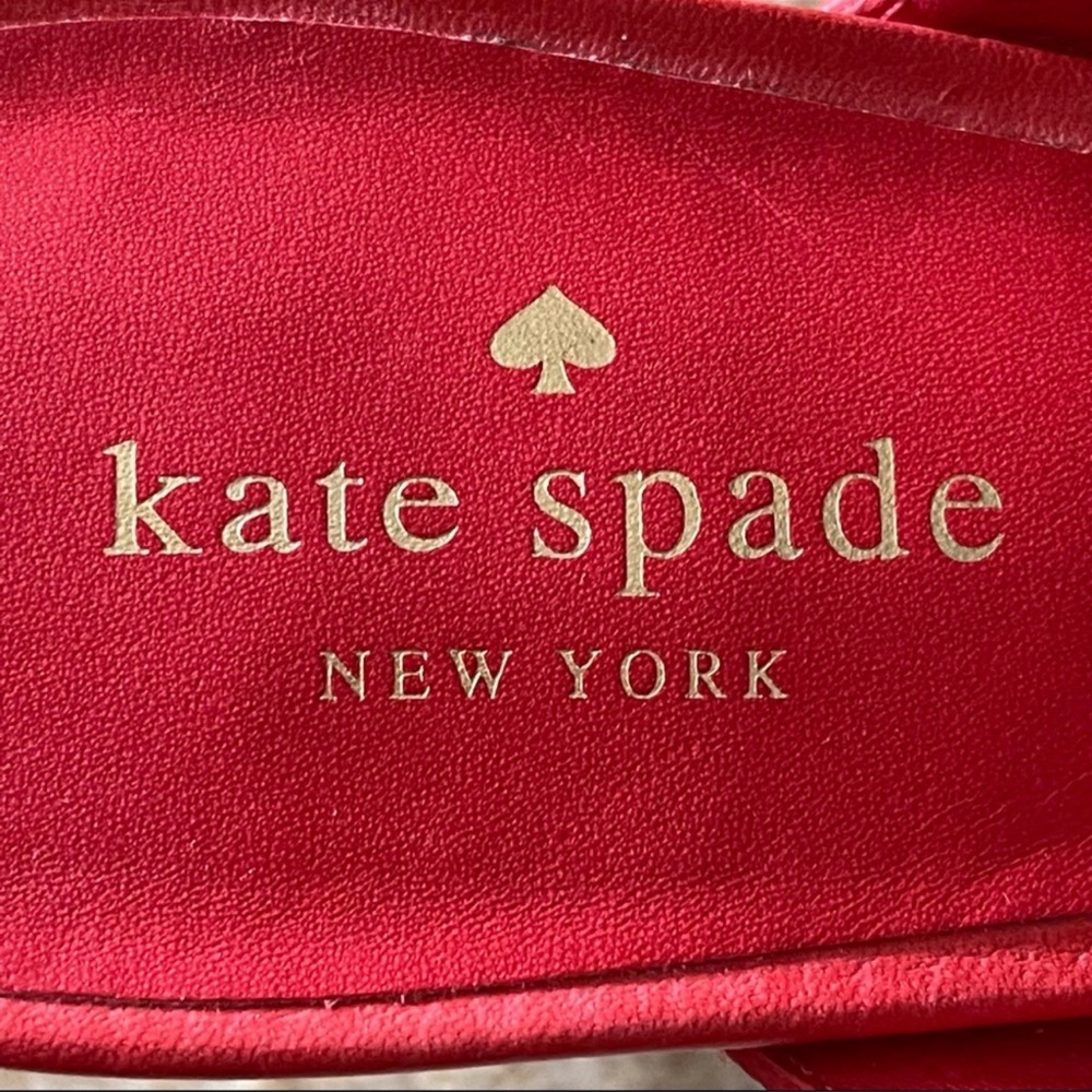 Kate Spade New York Felda Red Leather Mule Wrap Sandals Size 9m - Picture 12 of 13